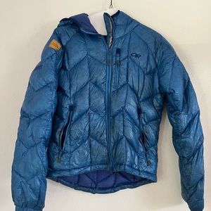 Blue Outdoor Research puffy jacket